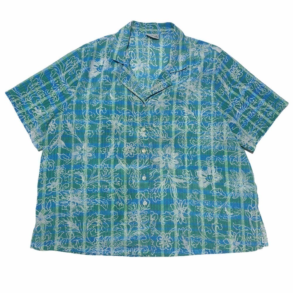 BON Worth Floral Striped Crop Button Down Shirt